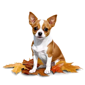 Small Dog In Autumn Leaves PNG 8 PNG