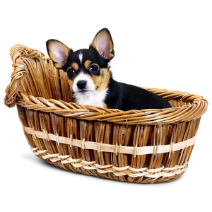 Small Dog In Basket Png 47 PNG image