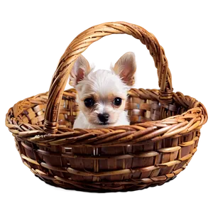 Small Dog In Basket PNG Fml91 PNG