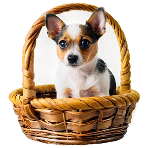 Small Dog In Basket PNG Tys70 PNG