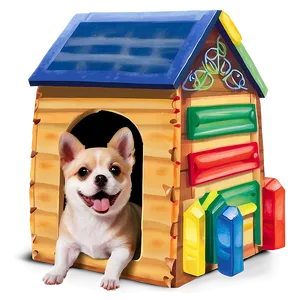 Small Dog In Doghouse Png 06252024 PNG image