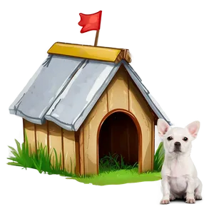 Small Dog In Doghouse PNG Blp42 PNG