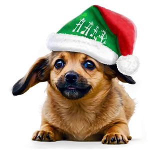 Small Dog With Christmas Hat PNG Ueh PNG