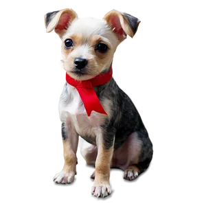 Small Dog With Ribbon PNG Lna