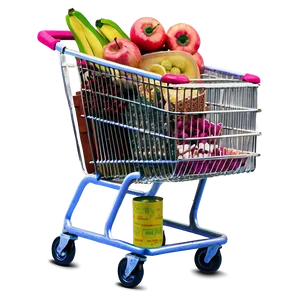 Small Grocery Cart PNG 06282024