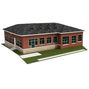 Small Town School Building PNG 56