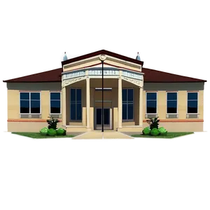 Small Town School Building PNG Gpj