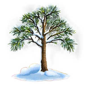 Small Tree In Snow PNG 06132024