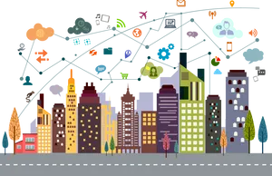 Smart City Connectivity Network Concept