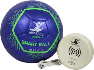 Smart Soccer Ballwith Charging Disc PNG image