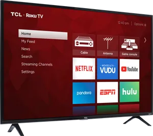 Smart T V Interface T C L Roku PNG