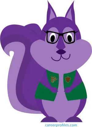 Smartly Dressed Cartoon Squirrel