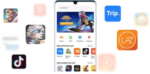 Smartphone App Store Interface PNG image