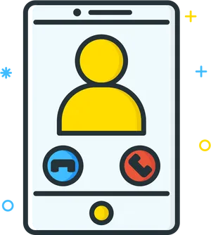 Smartphone Call Interface Graphic PNG image