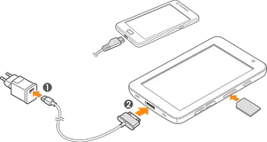 Smartphone Charging Instructions PNG image
