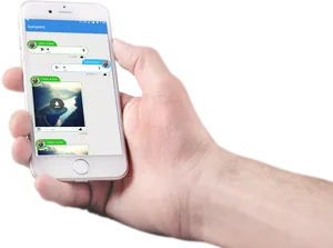 Smartphone Chat App In Hand.png PNG image