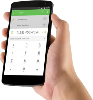 Smartphone Dial Screen Hand Hold PNG image