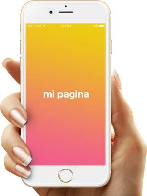 Smartphone Displaying Gradient Page PNG image