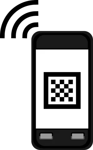 Smartphone Displaying Q R Code PNG image