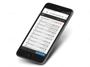 Smartphone Displaying Website Mockup PNG image