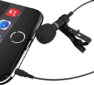Smartphone Lavalier Microphone Setup PNG image