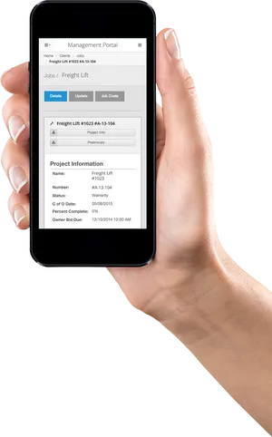 Smartphone Management Portal Display PNG image