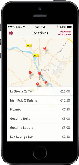 Smartphone Map Location Pins PNG