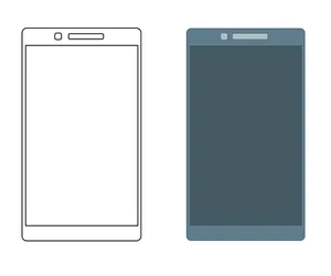 Smartphone Outlineand Silhouette PNG image