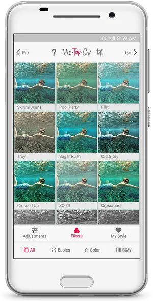 Smartphone Photo Editing App Screen PNG image