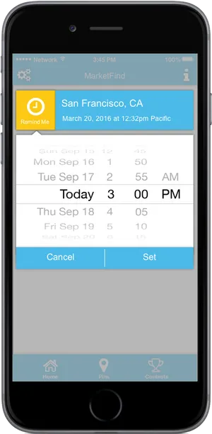 Smartphone Reminder App Screenshot PNG image