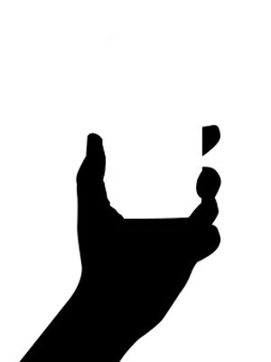 Smartphone Silhouette Black Background PNG image