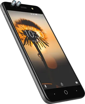 Smartphone Sunset Dandelion Wallpaper PNG image