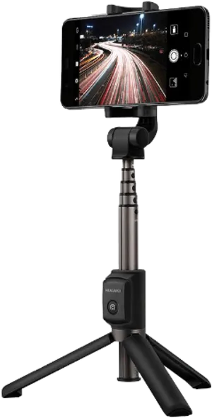 Smartphoneon Tripod Night Photography PNG image