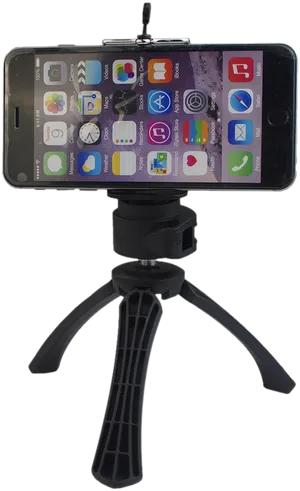 Smartphoneon Tripodfor Selfie PNG image