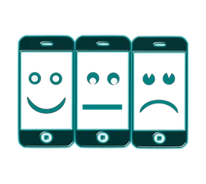 Smartphones Expressing Emotions PNG image