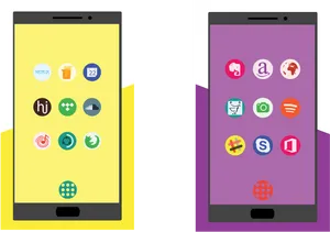 Smartphones_with_ App_ Icons PNG image