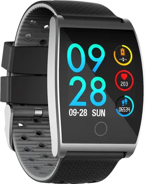 Smartwatch Displaying Health Metrics PNG image