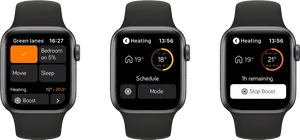 Smartwatch Heating Control Interfaces PNG image