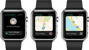 Smartwatch Mileage Tracking Apps PNG