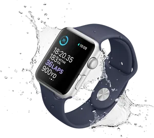 Smartwatch Water Resistance Demonstration PNG