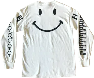Smiley Face Long Sleeve Shirt PNG