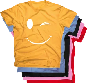 Smiley Face T Shirt Stack PNG image