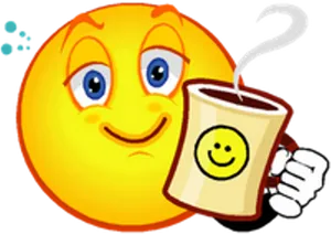 Smiley Face With Morning Coffee.png PNG
