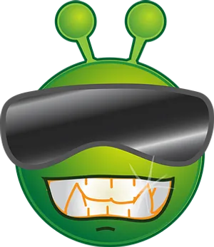 Smiling Alien Emoji Graphic