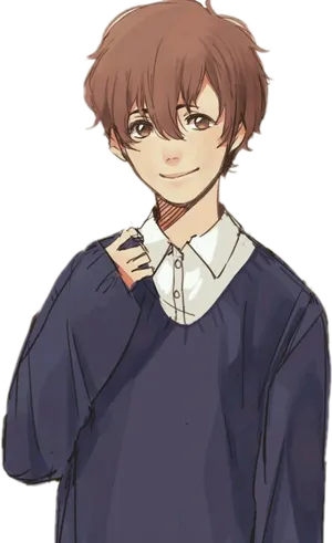 Smiling Anime Boy Casual Outfit