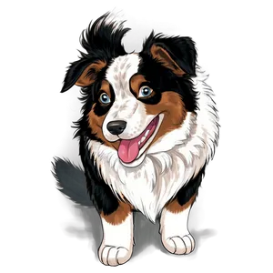Smiling Australian Shepherd PNG 06202024