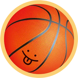 Smiling Basketball Cartoon PNG image