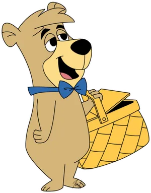 Smiling Bear Cartoon Character PNG
