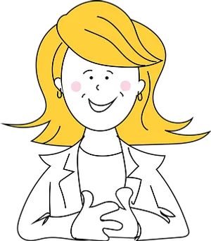Smiling Blonde Cartoon Woman PNG image
