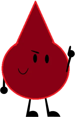 Smiling Blood Drop Character PNG image